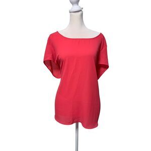 Torrid Watermelon Pink Open Back Batwing Blouse Hi Low Hem 1X